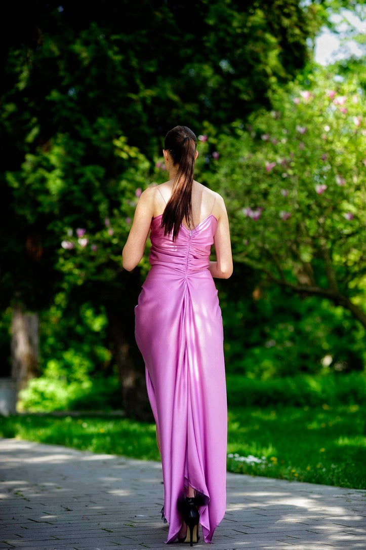 Silk Ruched Bungee Dress