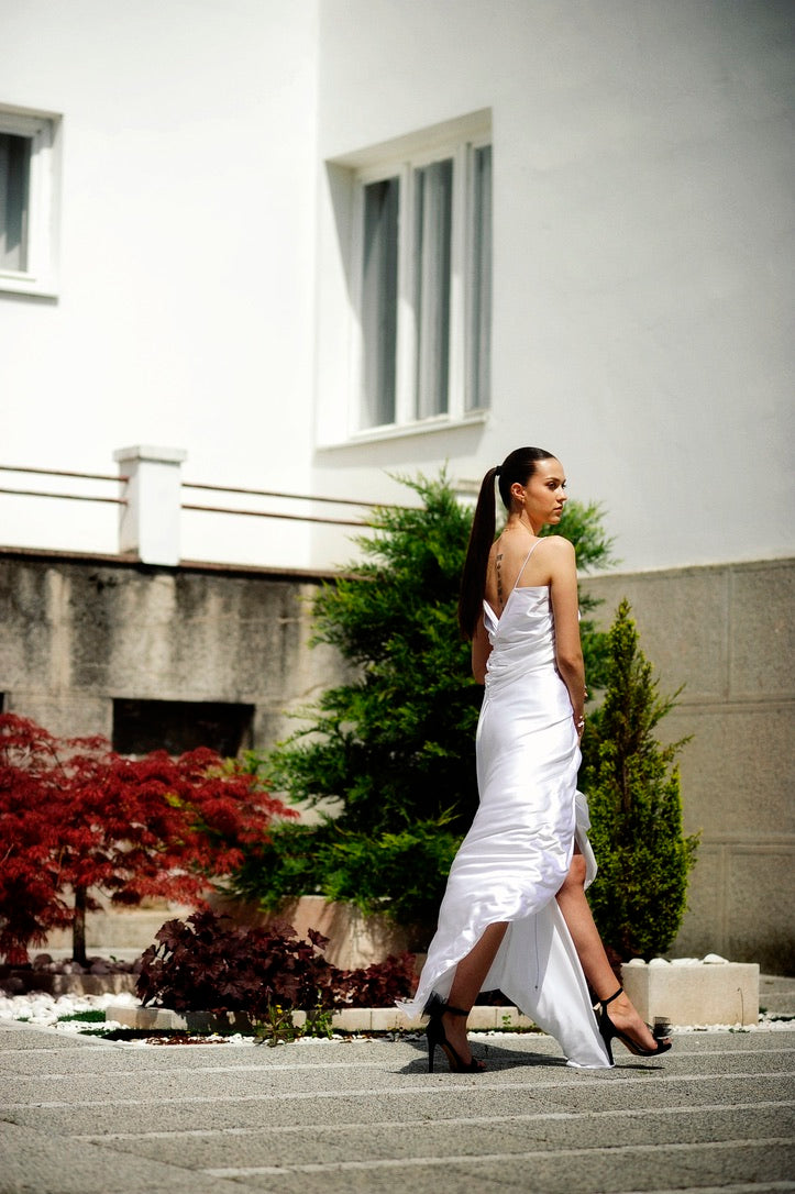 Silk Ruched Bungee Dress
