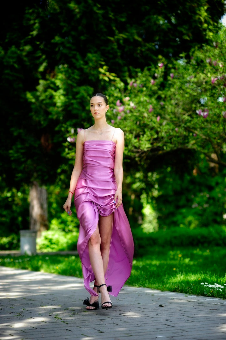 Silk Ruched Bungee Dress