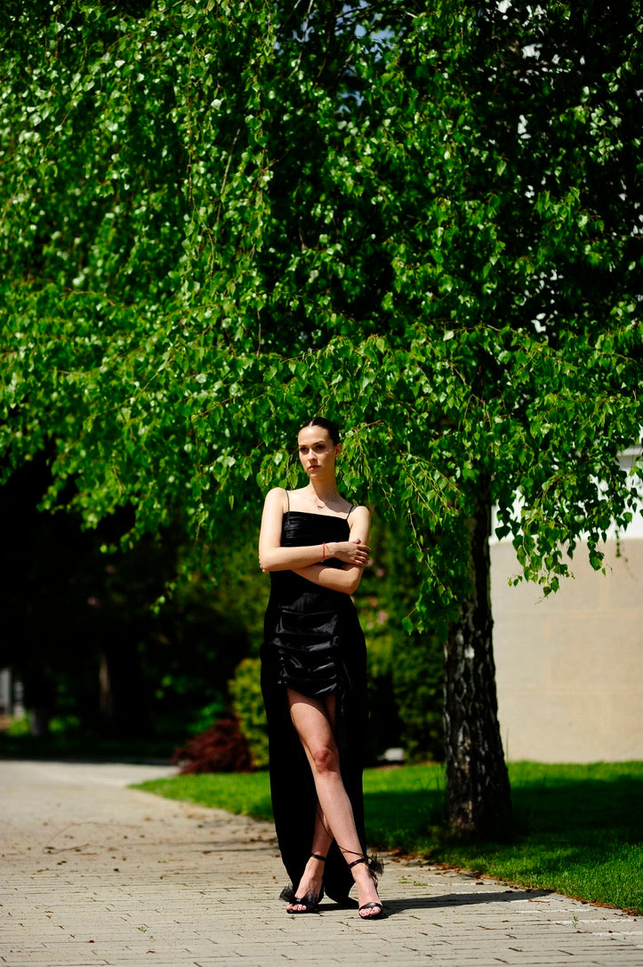 Silk Ruched Bungee Dress