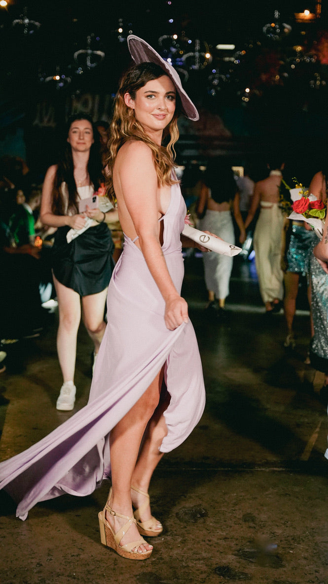 Mauve Purple Asymmetrical Gown
