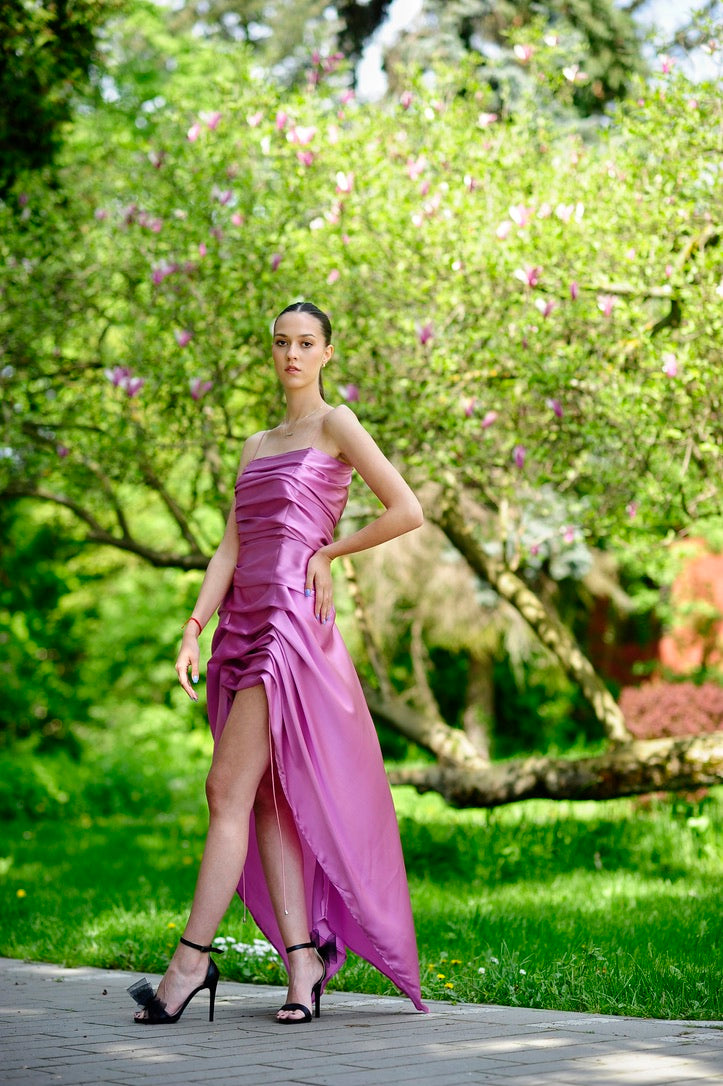 Silk Ruched Bungee Dress