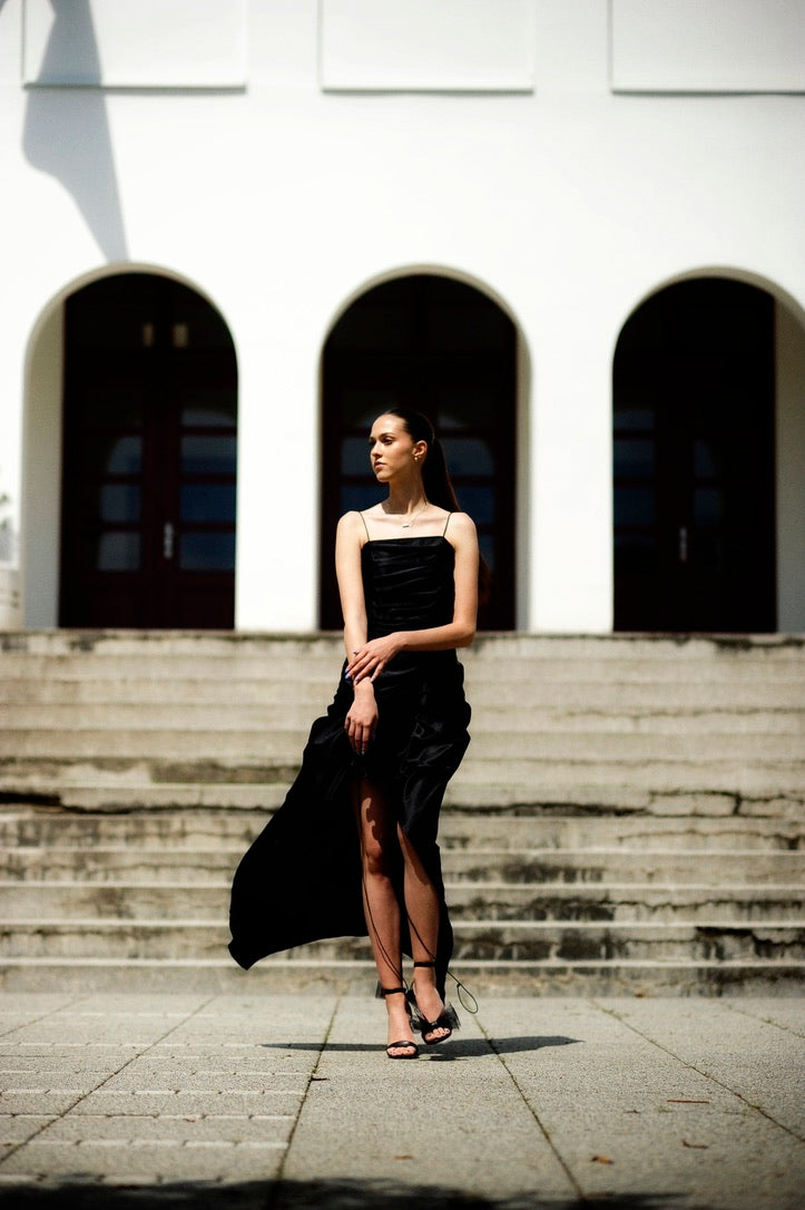Silk Ruched Bungee Dress