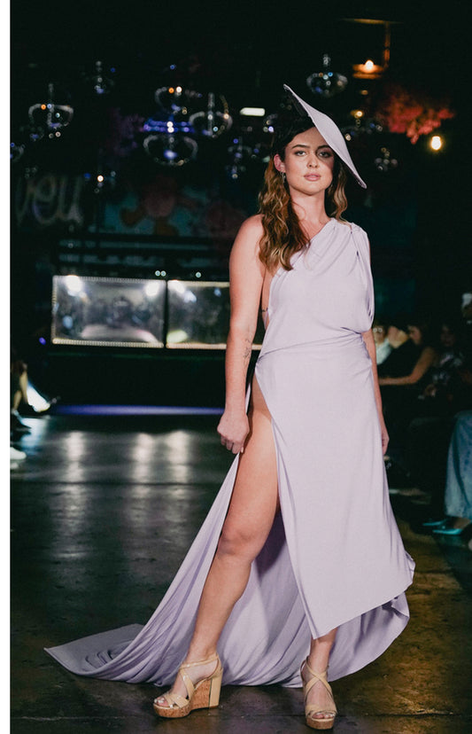 Mauve Purple Asymmetrical Gown