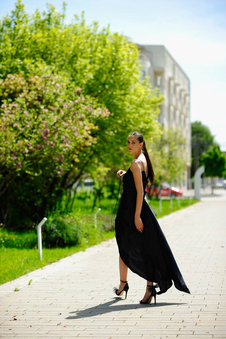 Silk Ruched Bungee Dress
