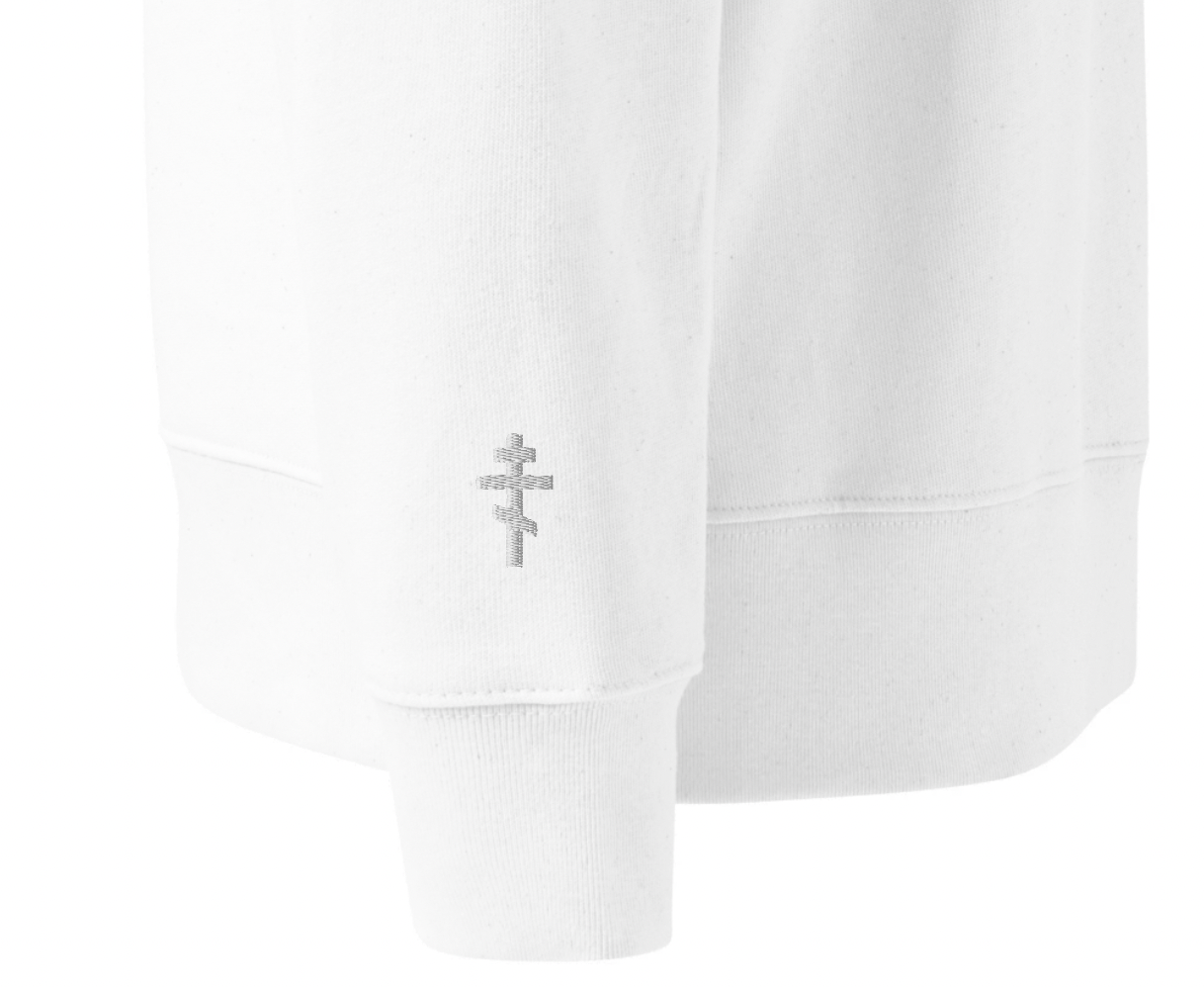 Blessed Organic Cotton White Eco Sweatshirt