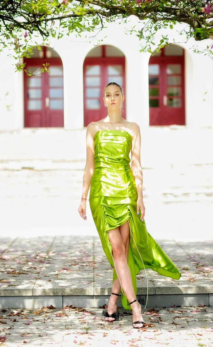 Silk Ruched Bungee Dress