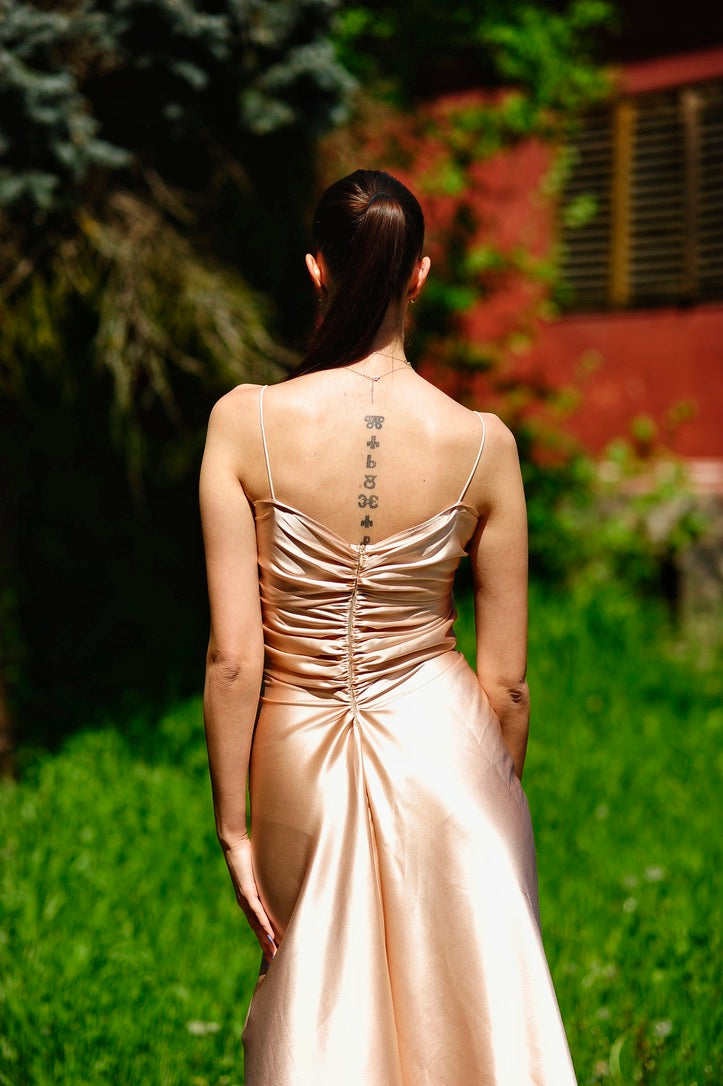 Silk Ruched Bungee Dress