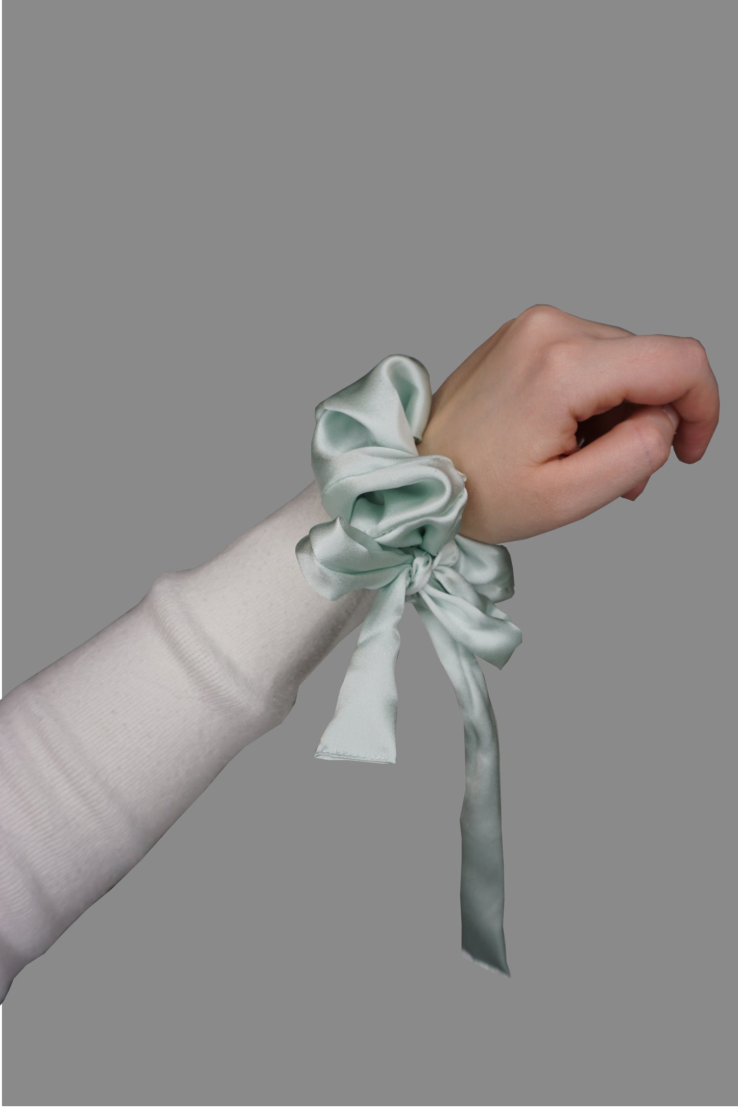 Mint Blue Bow Scrunchie