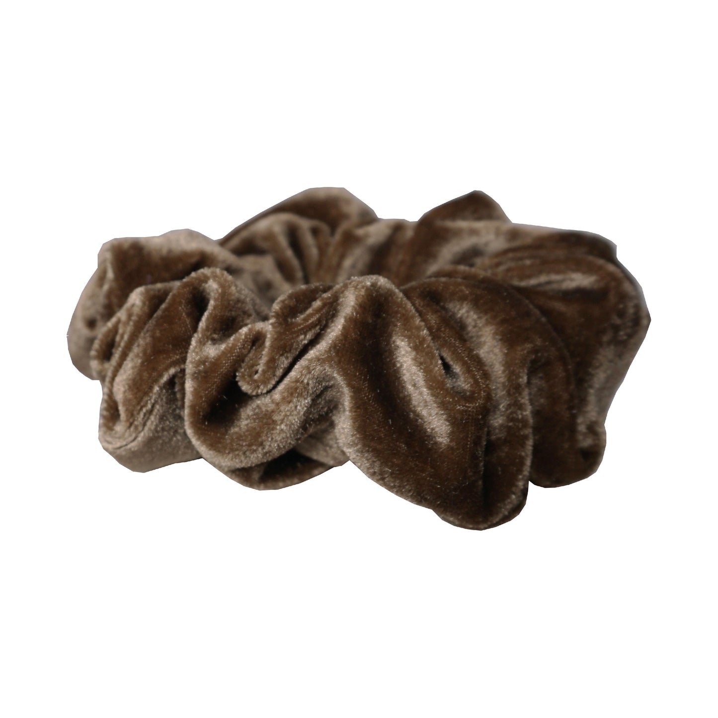 Velvet Golden Brown Bow Scrunchie