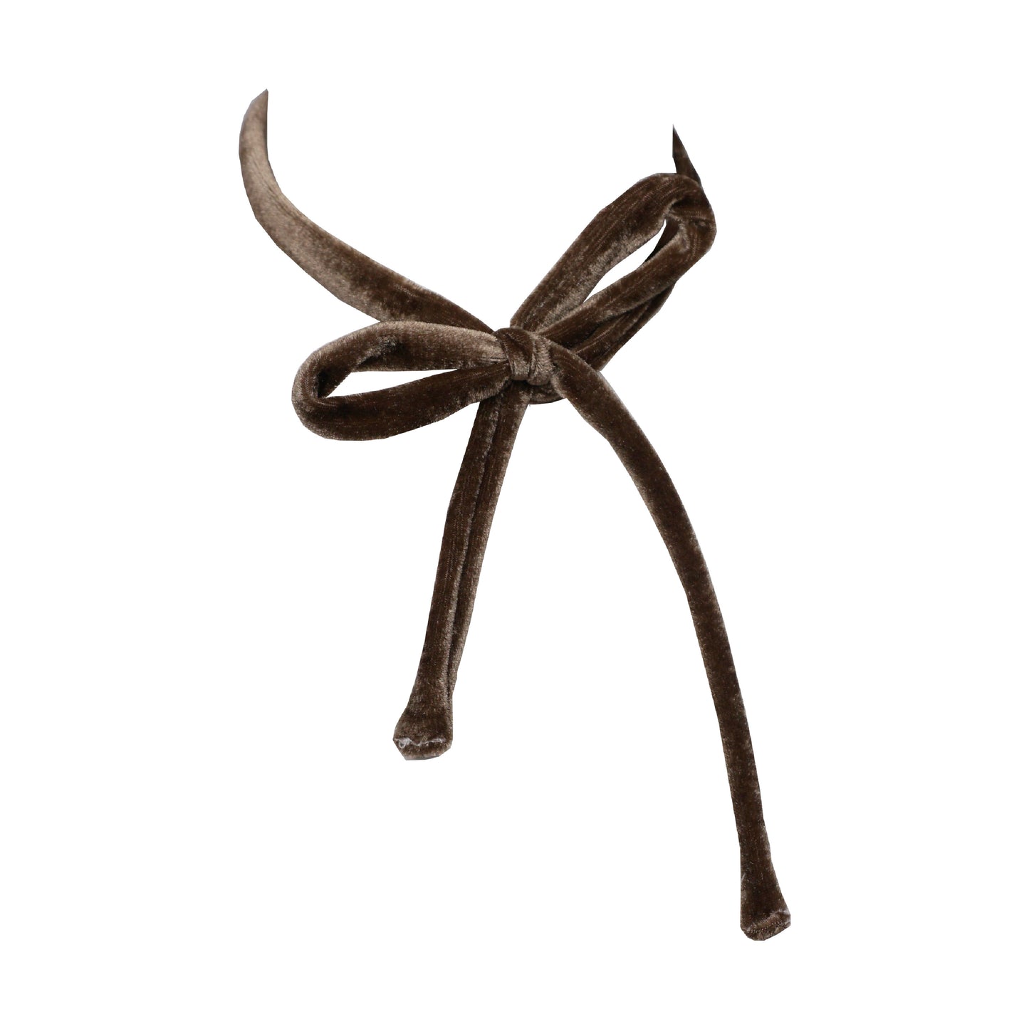 Velvet Golden Brown Bow Scrunchie