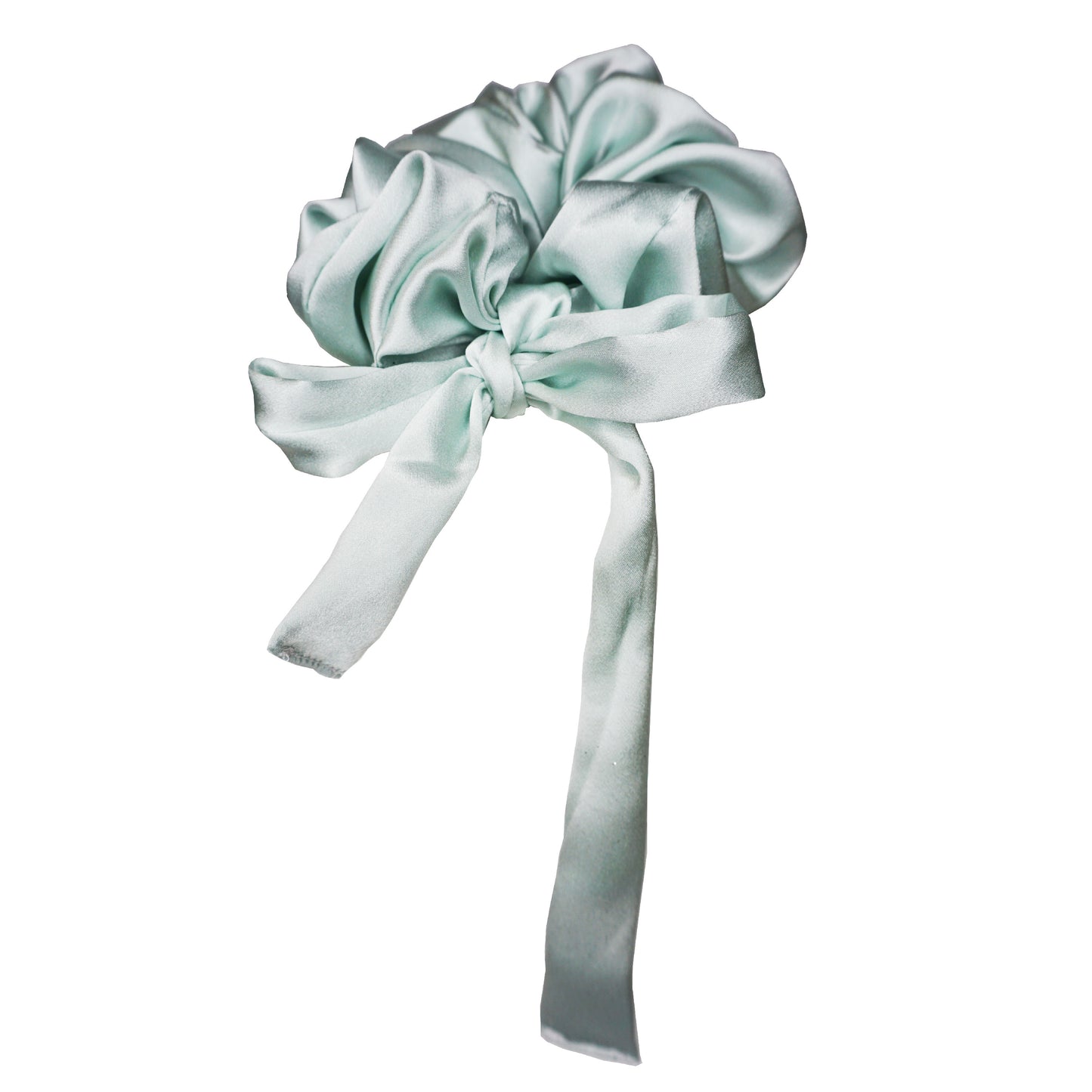 Mint Blue Bow Scrunchie