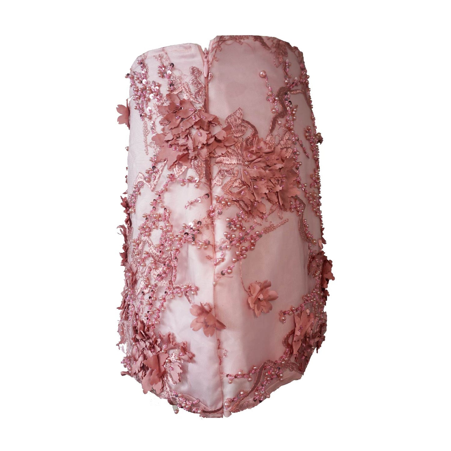 Pink Embroidered Mini Skort