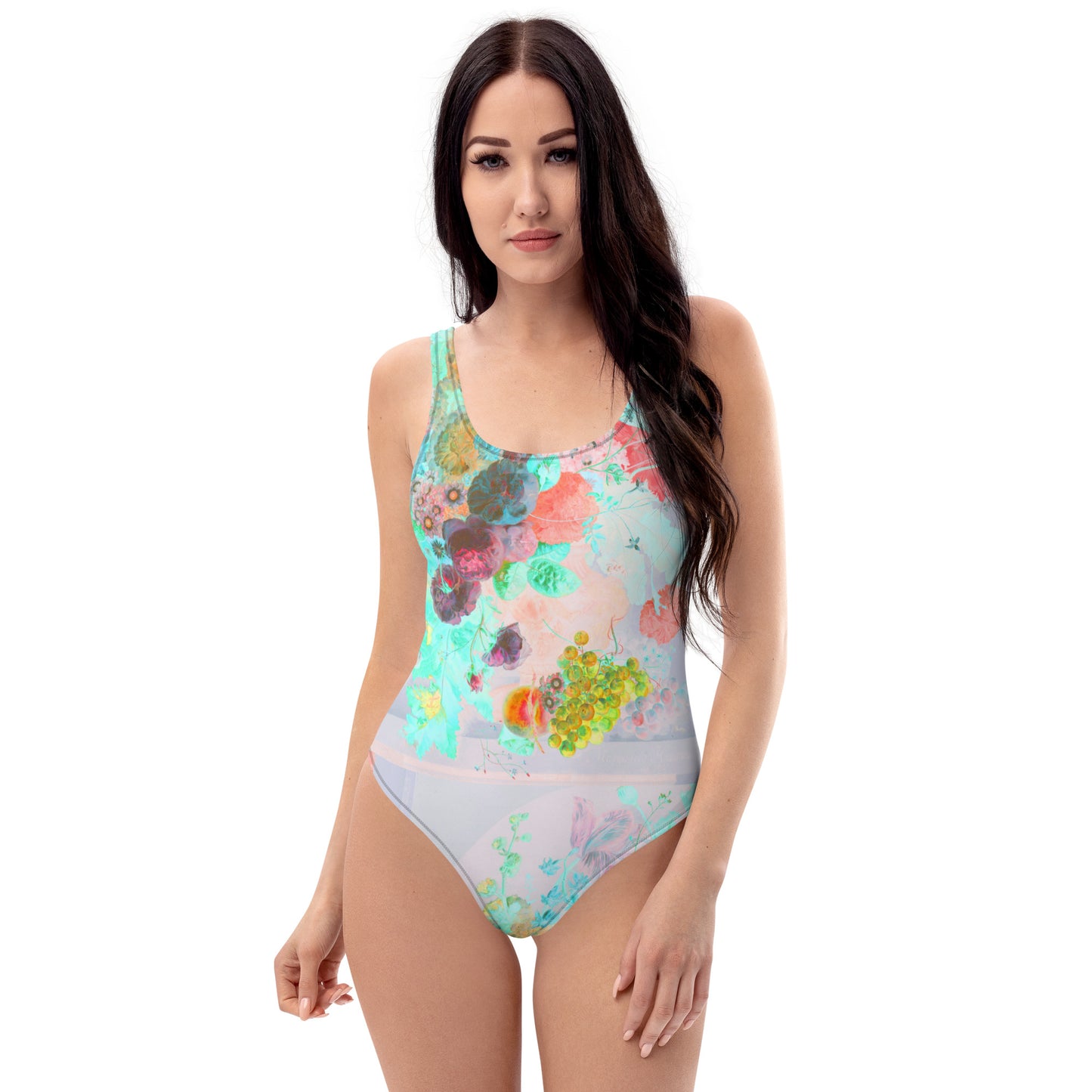 Peaches & Grapes Floral One-Piece Swimsuit