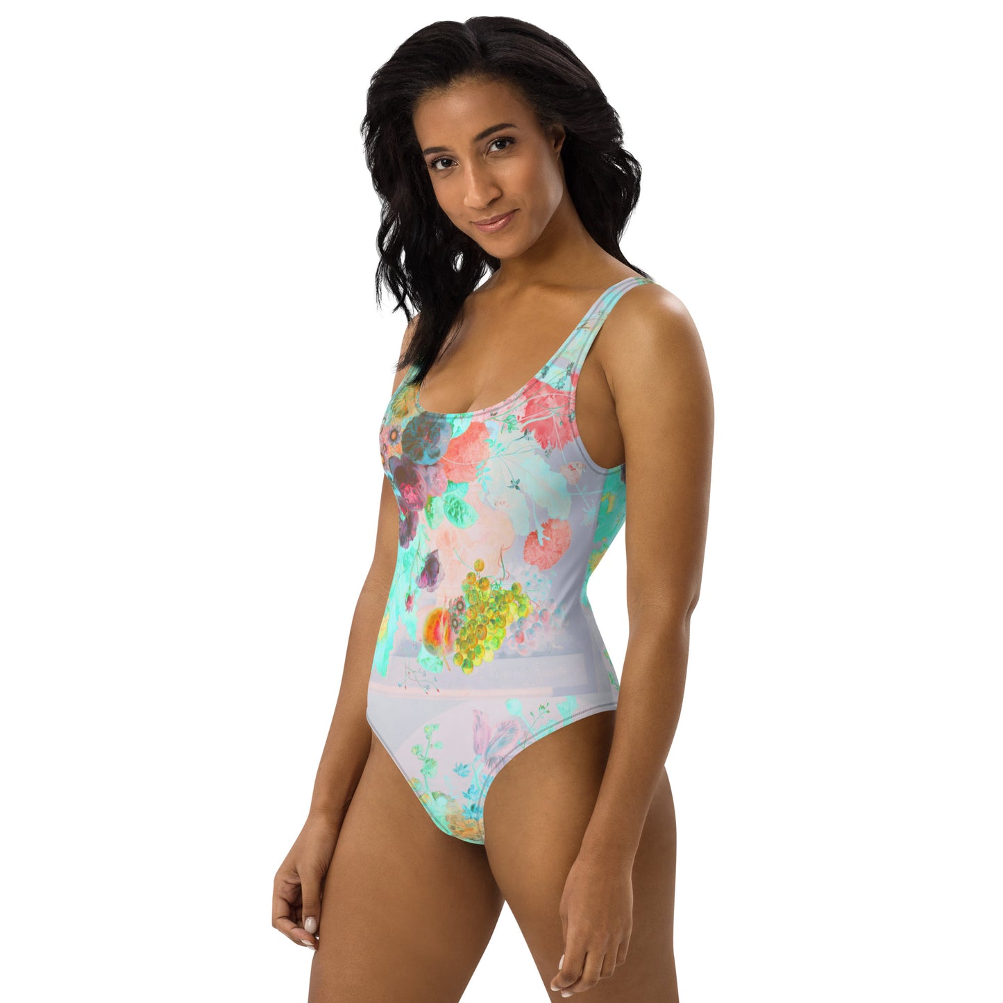 Peaches & Grapes Floral One-Piece Swimsuit
