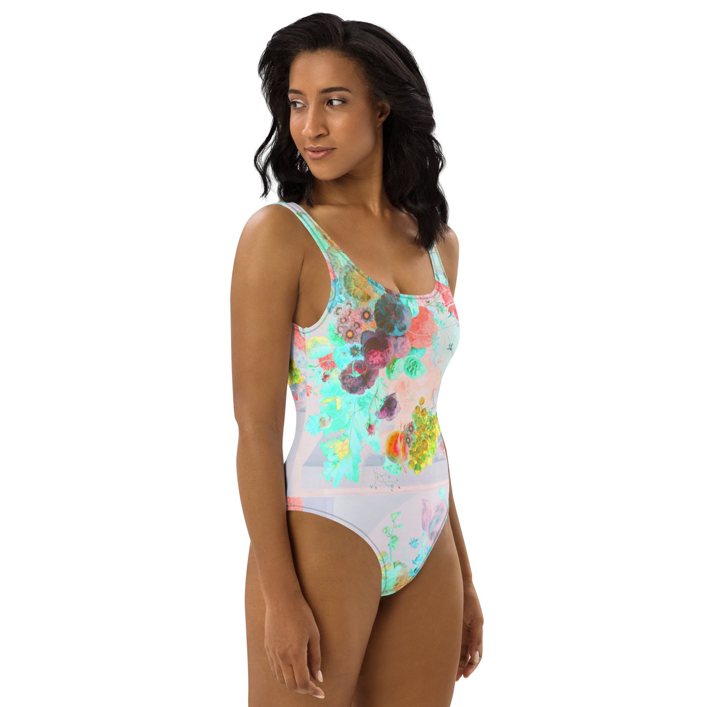 Peaches & Grapes Floral One-Piece Swimsuit