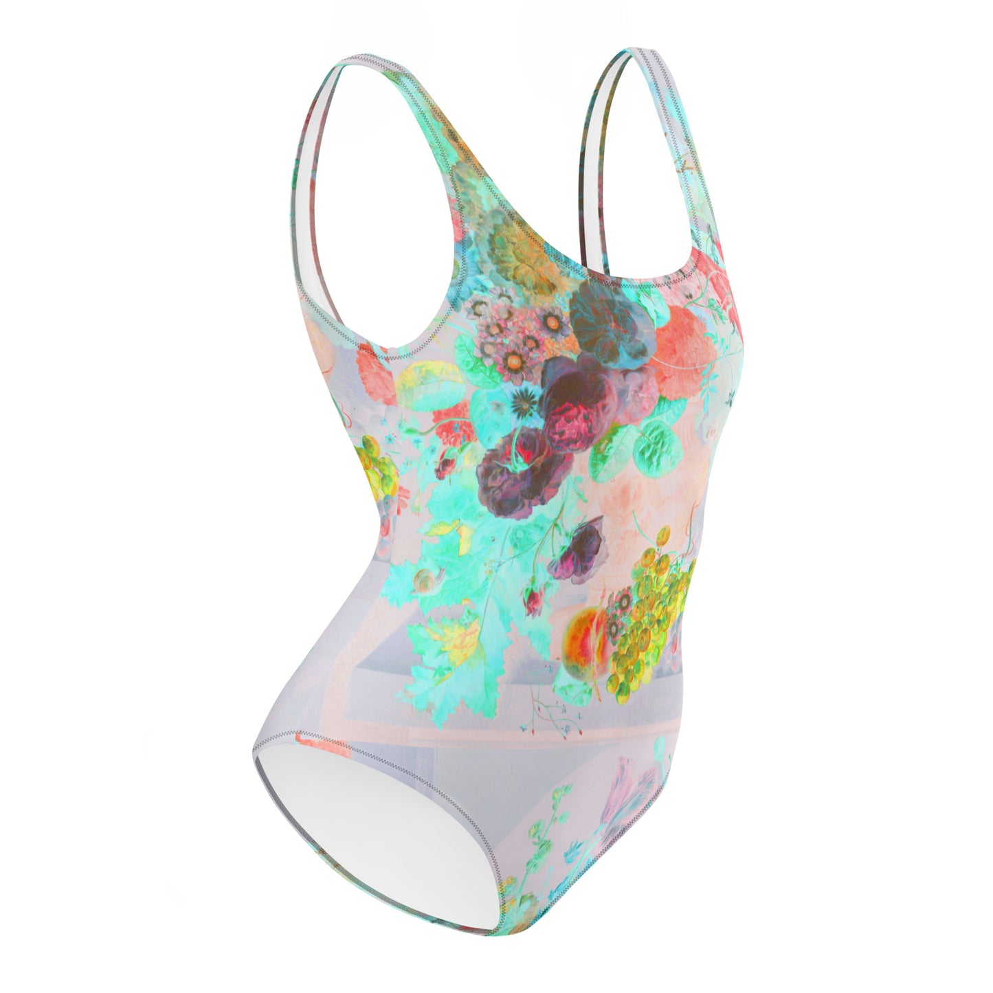 Peaches & Grapes Floral One-Piece Swimsuit