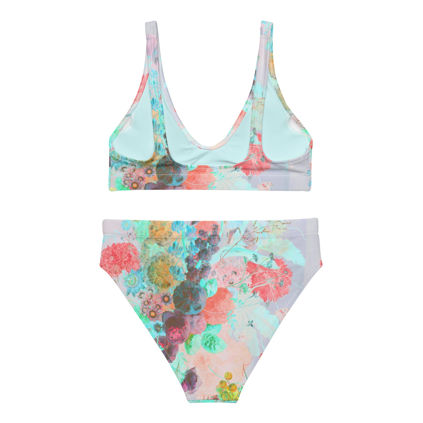 Peaches & Grapes Floral Print Recycled High-Waisted Bikini
