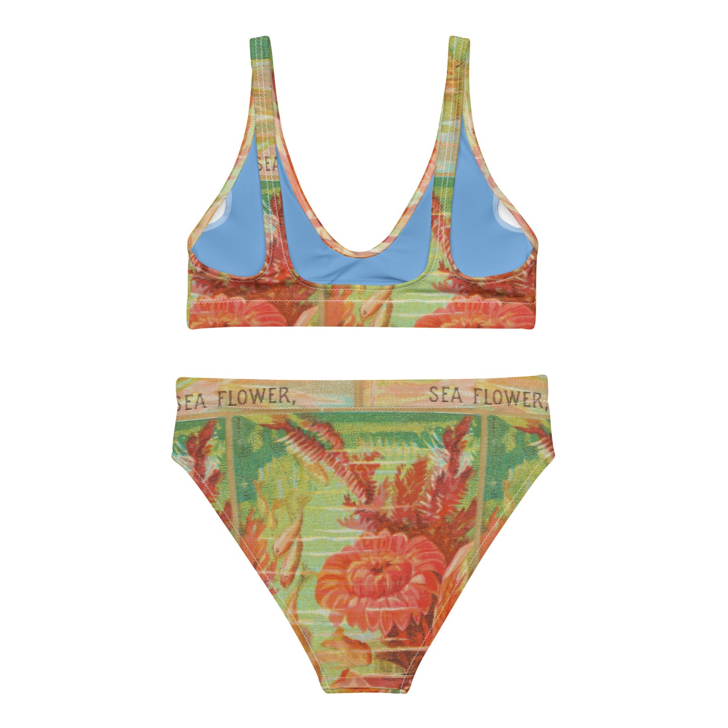 Sea Flower Print Recycled High-Waisted Bikini