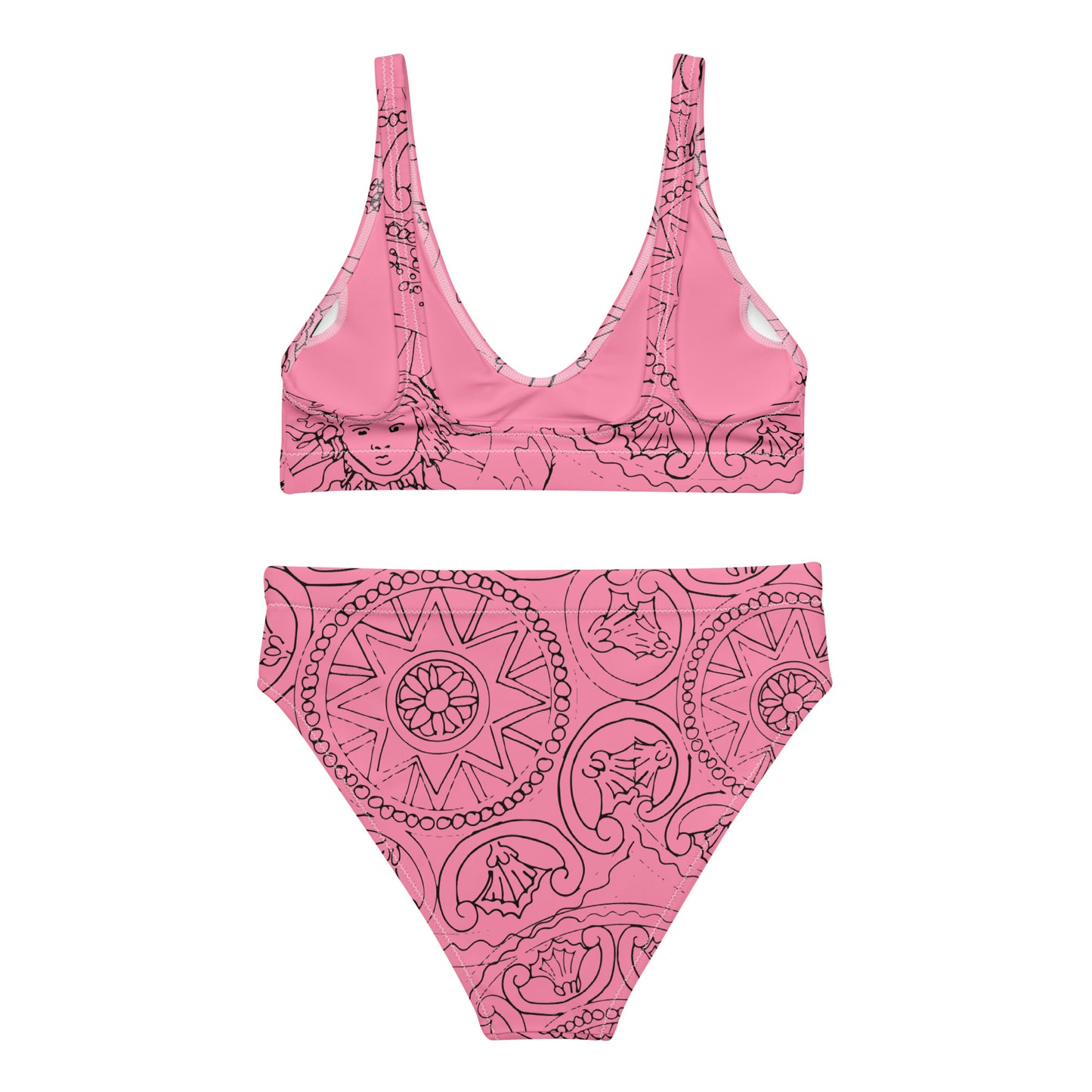 Medusa's Sea Medallion Recycled Pink High-Waisted Bikini