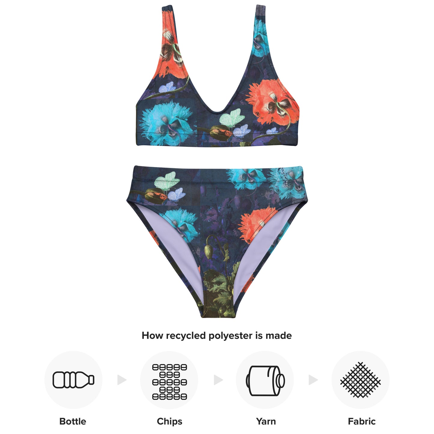 Exquisite Floral Recycled High-Waisted Bikini