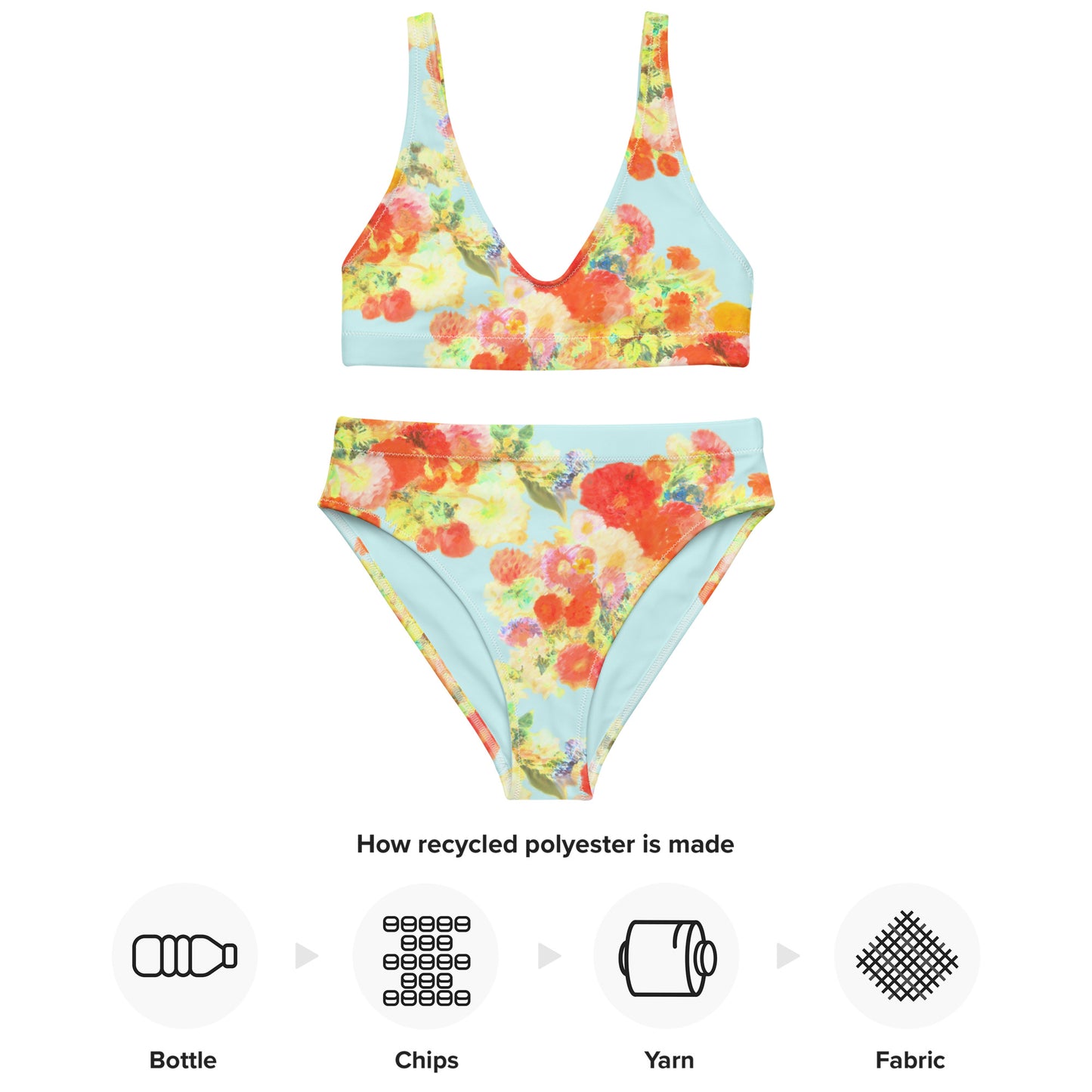 Wonder of Love Floral Print Recycled High-Waisted Bikini