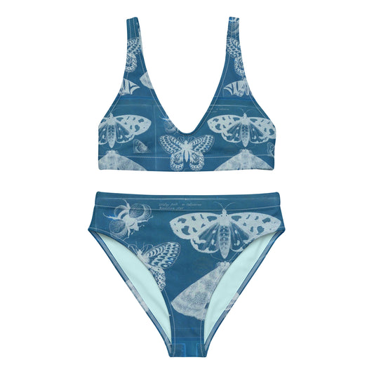 Butterflies & Bees Print Recycled High-Waisted Bikini
