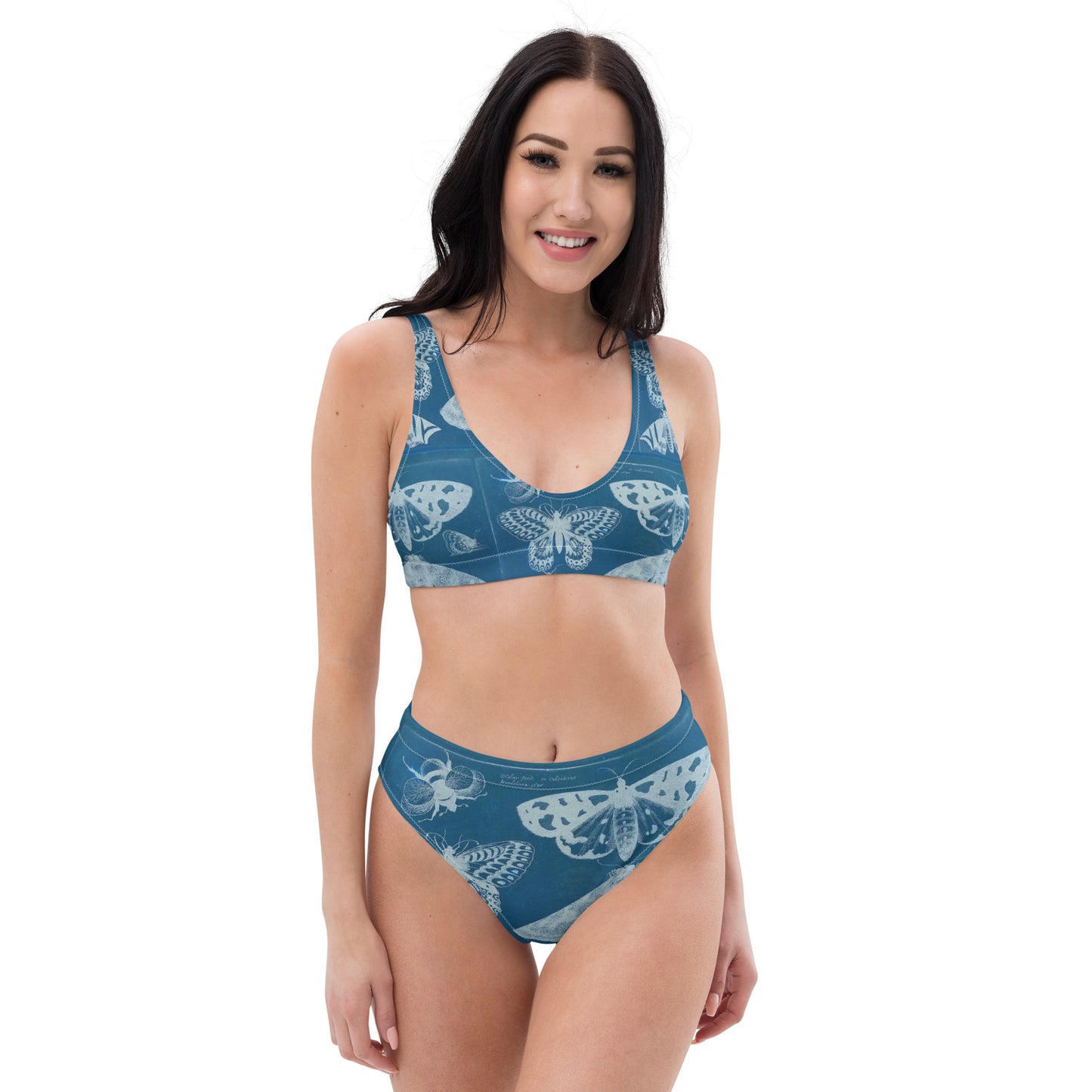 Butterflies & Bees Print Recycled High-Waisted Bikini