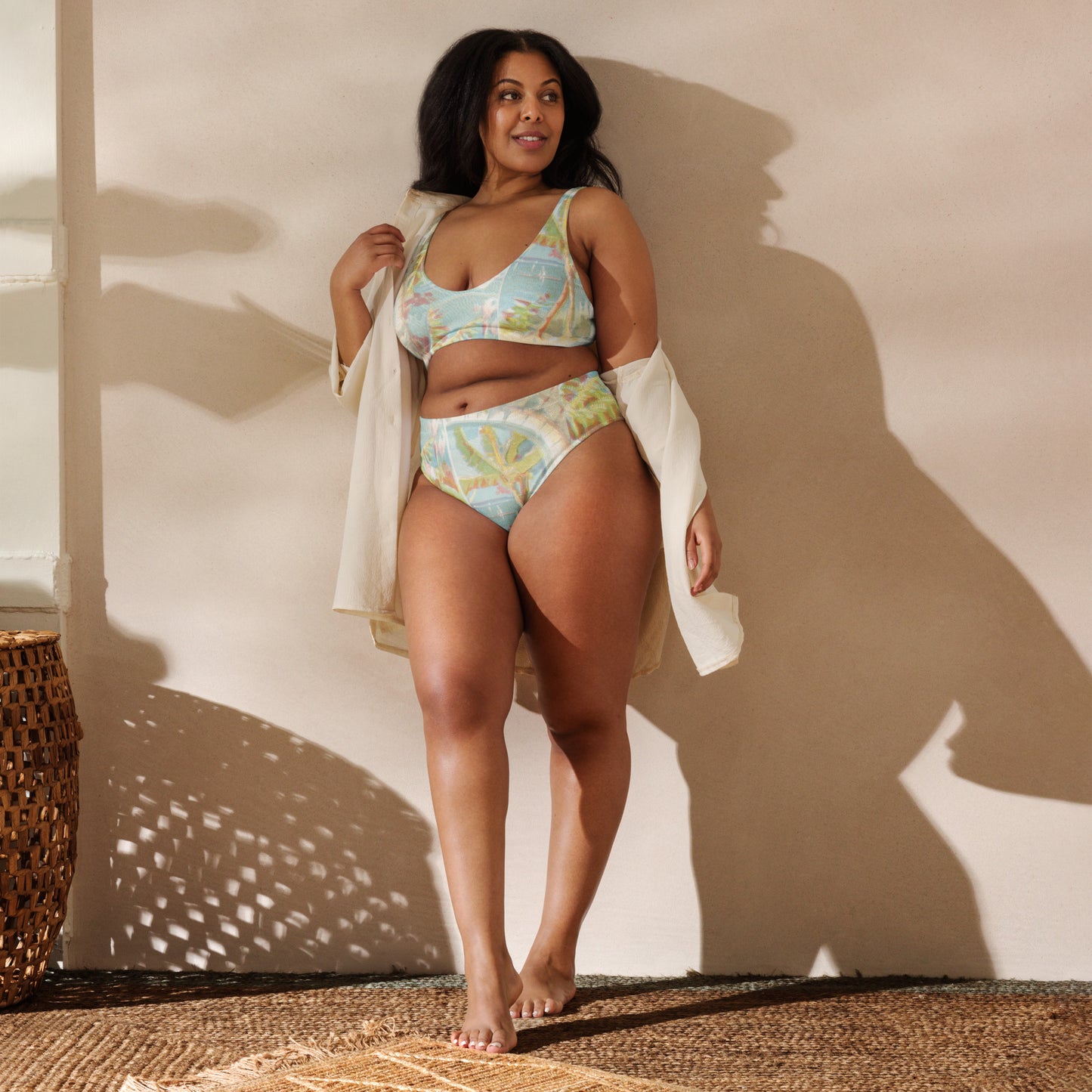 The Tropics Print Recycled High-Waisted Bikini