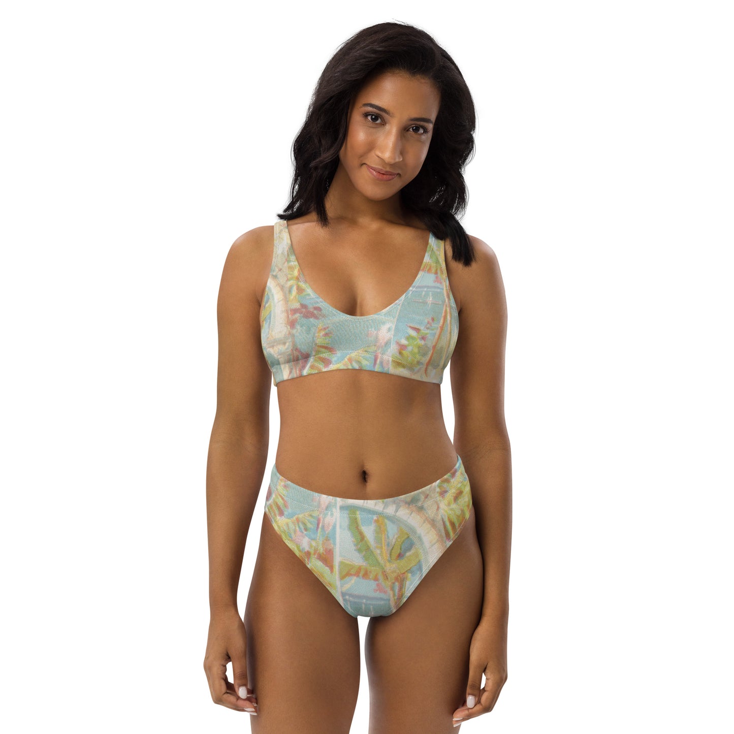 The Tropics Print Recycled High-Waisted Bikini