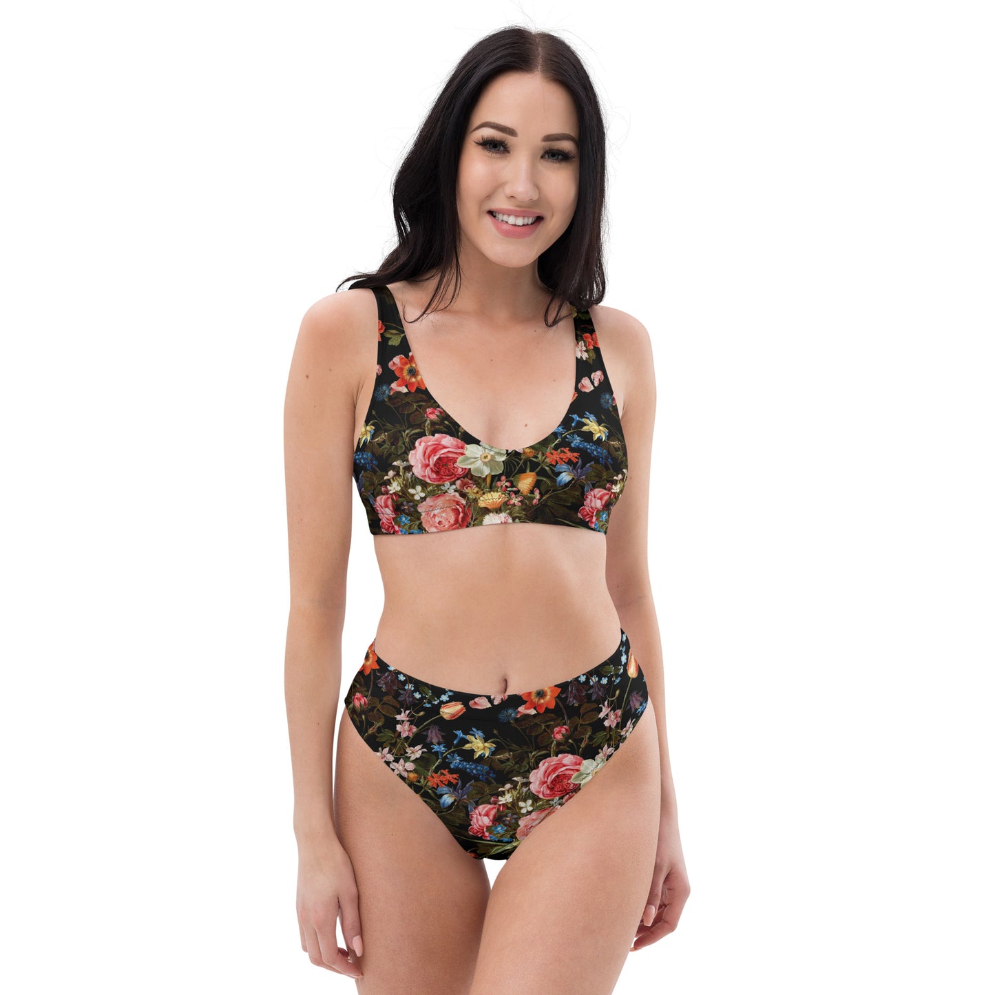 Botanical Bliss Print Recycled high-waisted bikini