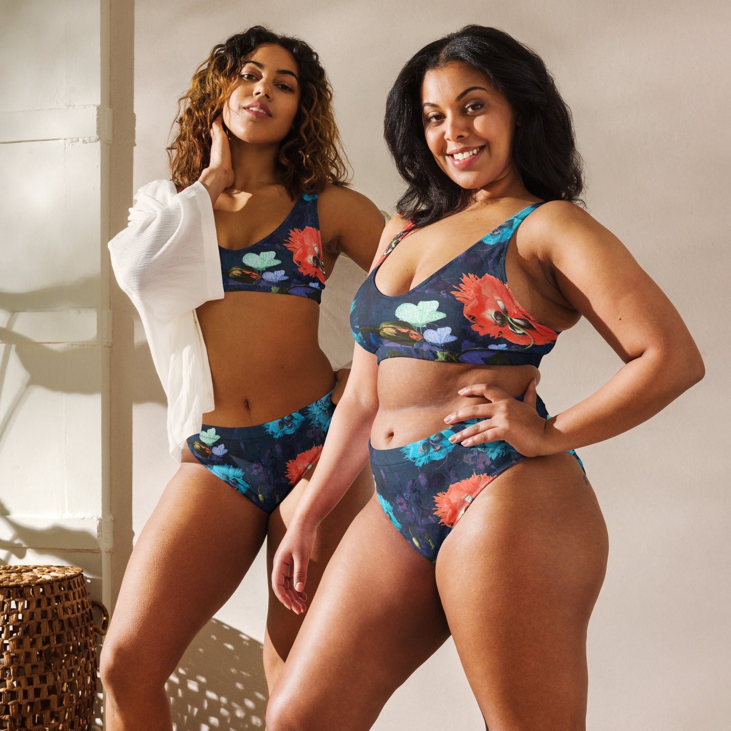 Exquisite Floral Recycled High-Waisted Bikini
