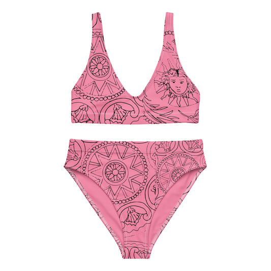 Medusa's Sea Medallion Recycled Pink High-Waisted Bikini