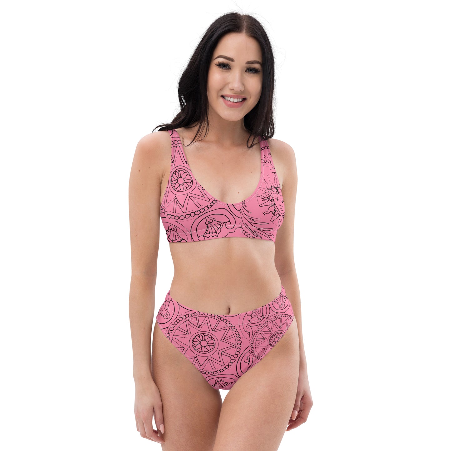 Medusa's Sea Medallion Recycled Pink High-Waisted Bikini