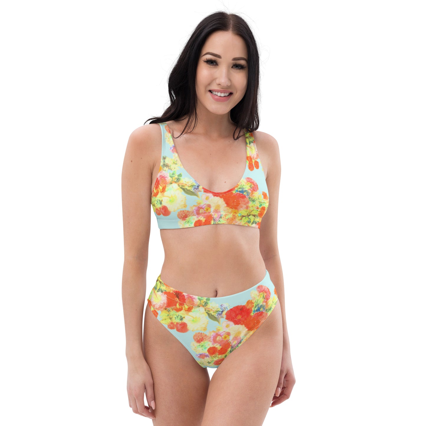 Wonder of Love Floral Print Recycled High-Waisted Bikini