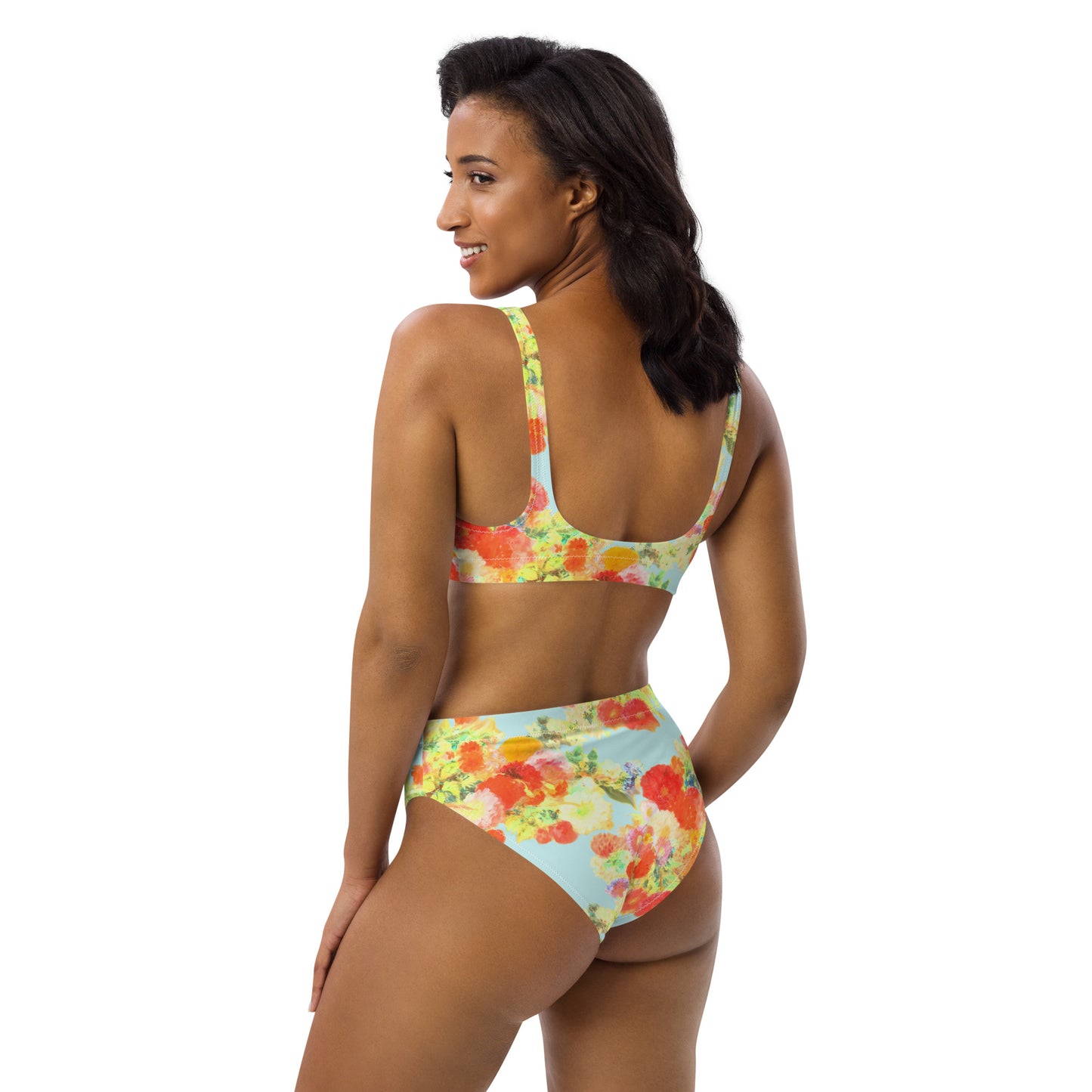 Wonder of Love Floral Print Recycled High-Waisted Bikini