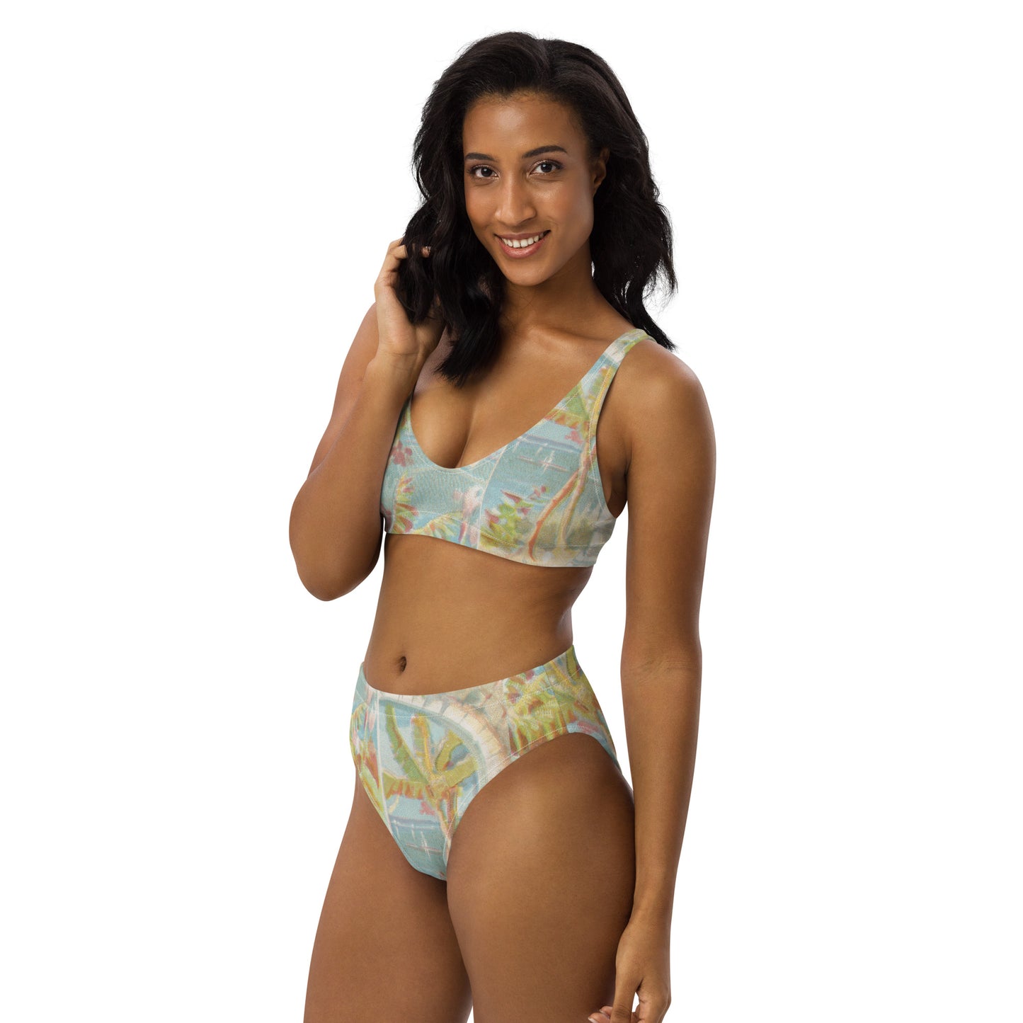 The Tropics Print Recycled High-Waisted Bikini