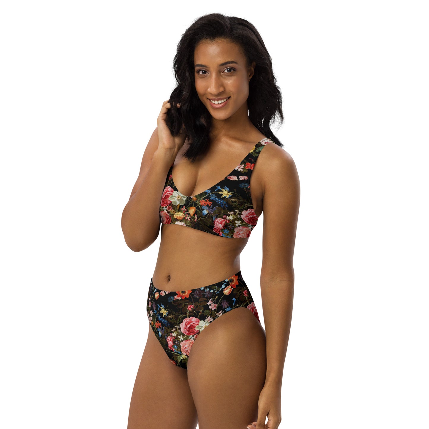 Botanical Bliss Print Recycled high-waisted bikini