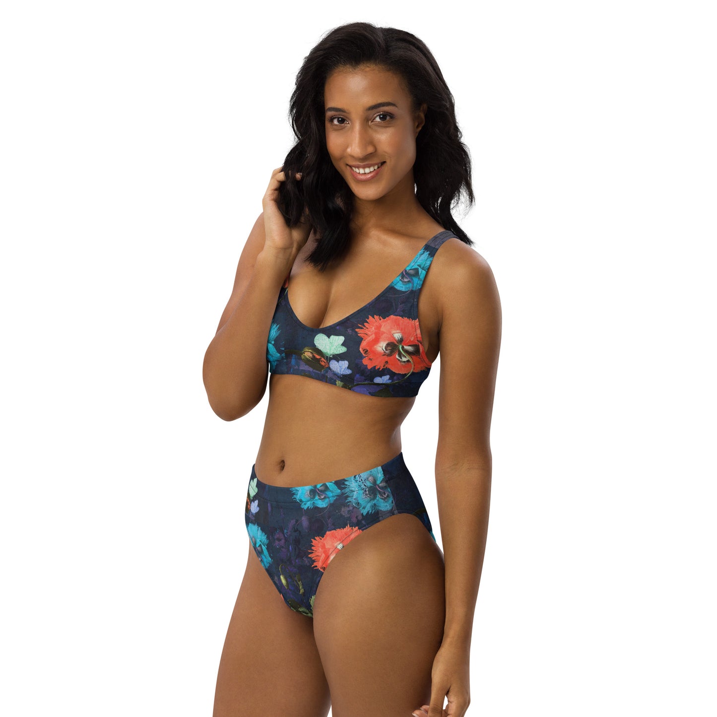 Exquisite Floral Recycled High-Waisted Bikini
