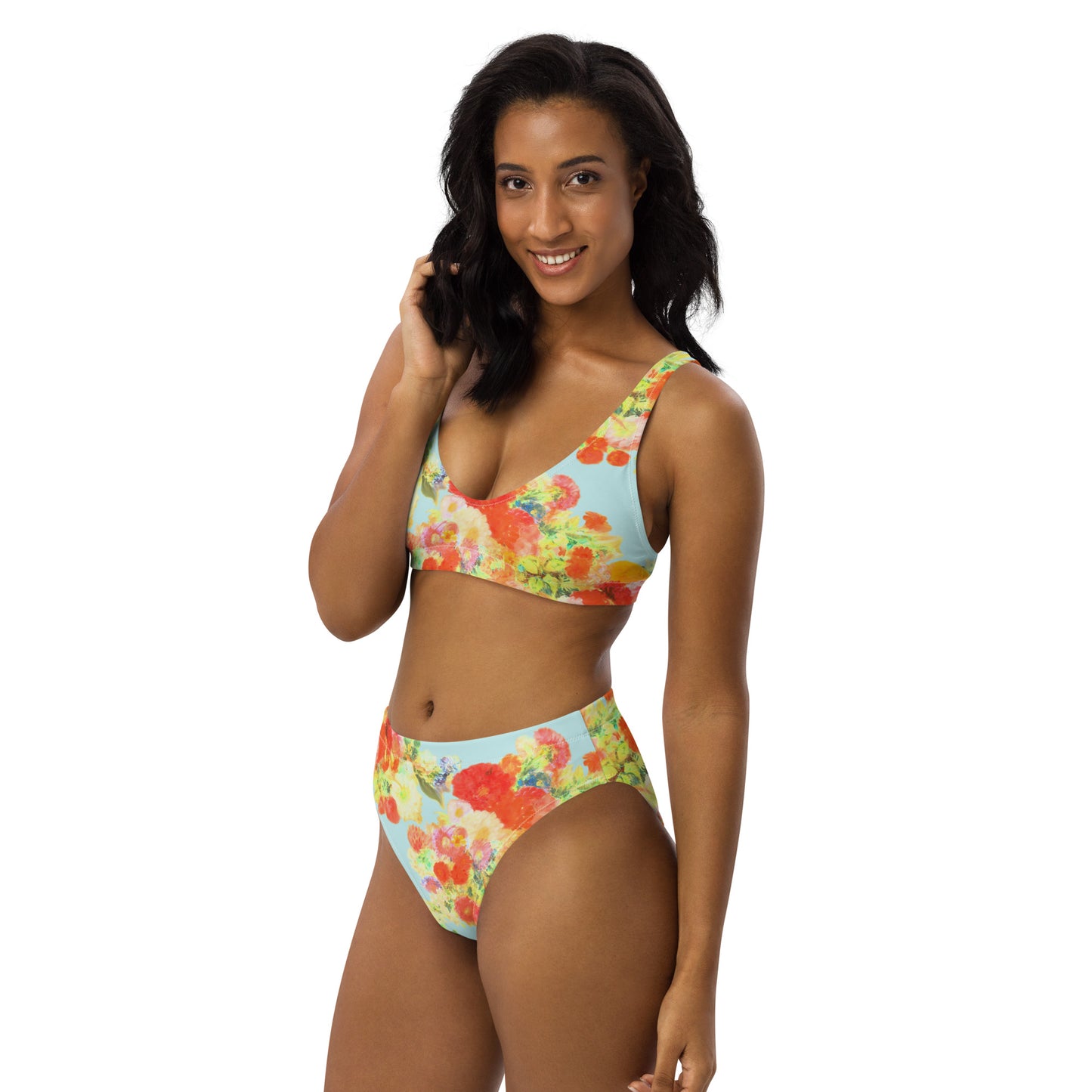 Wonder of Love Floral Print Recycled High-Waisted Bikini