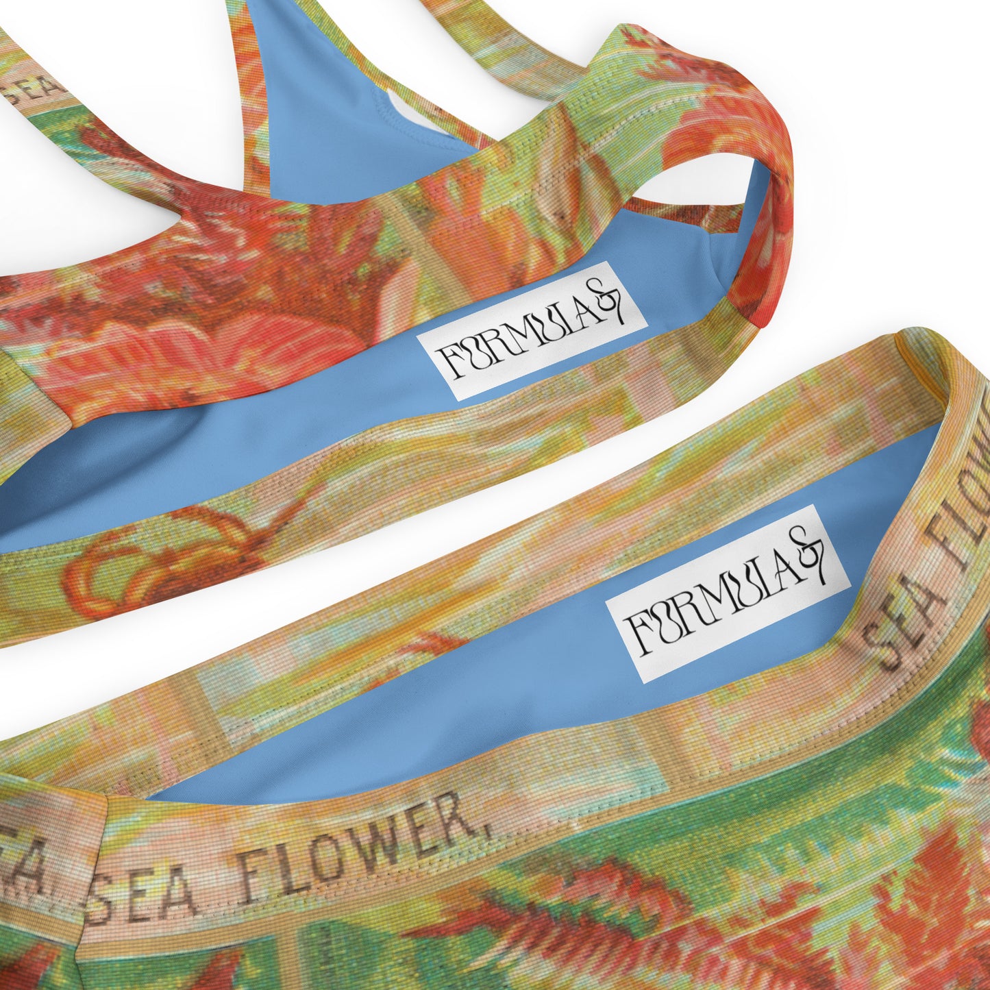 Sea Flower Print Recycled High-Waisted Bikini