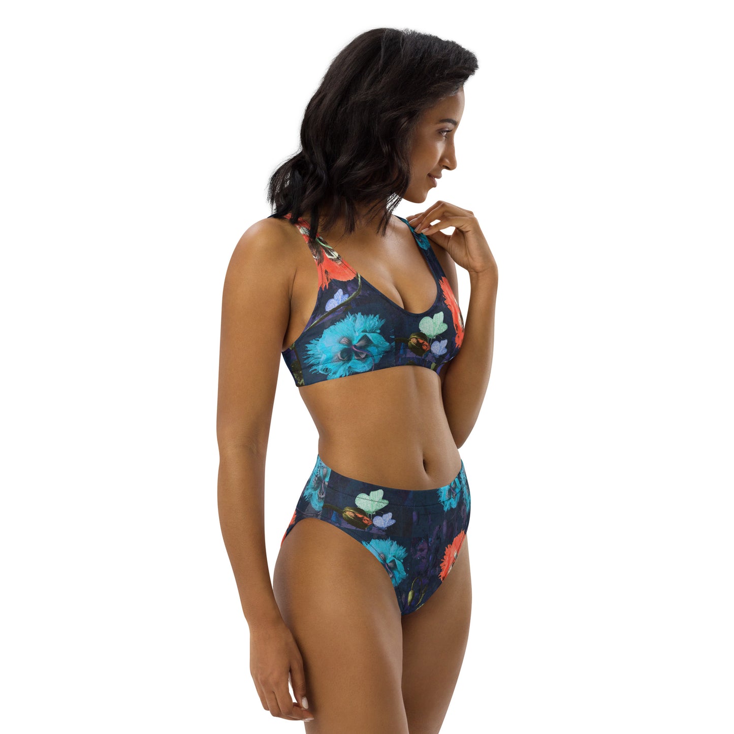 Exquisite Floral Recycled High-Waisted Bikini