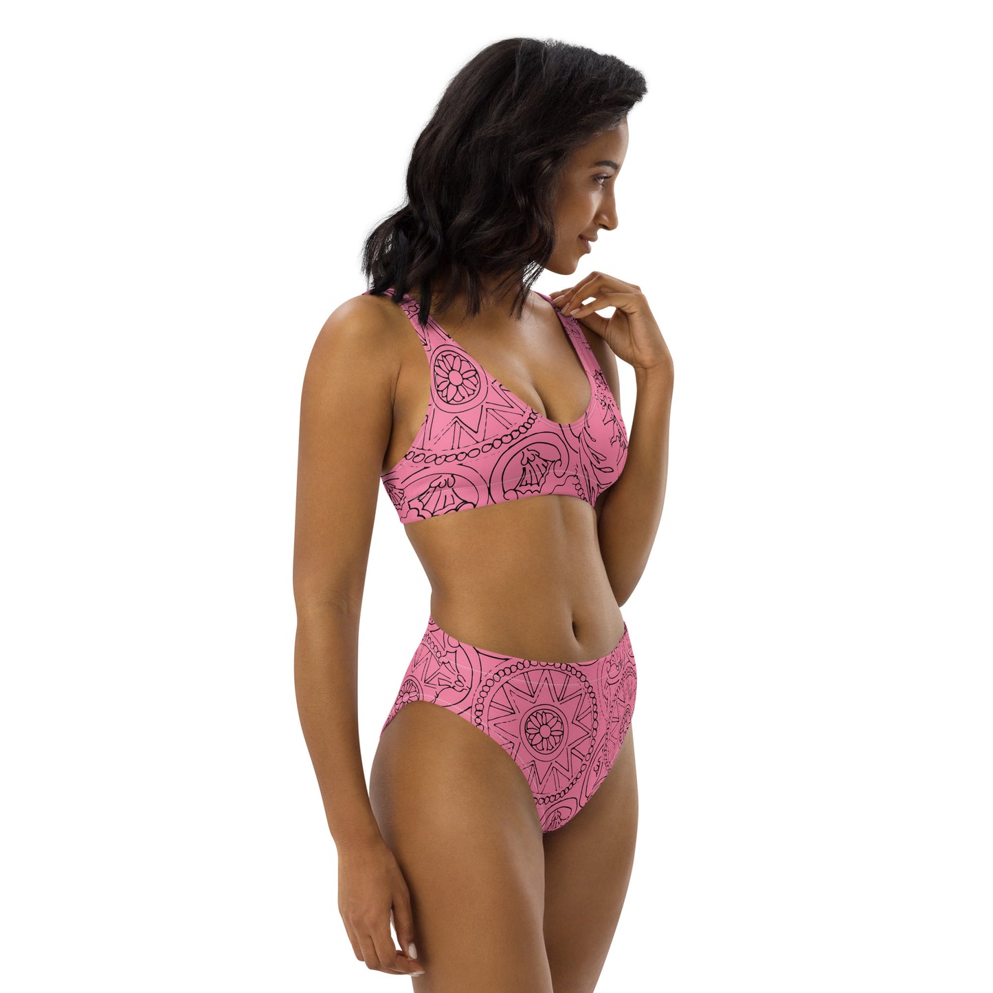 Medusa's Sea Medallion Recycled Pink High-Waisted Bikini
