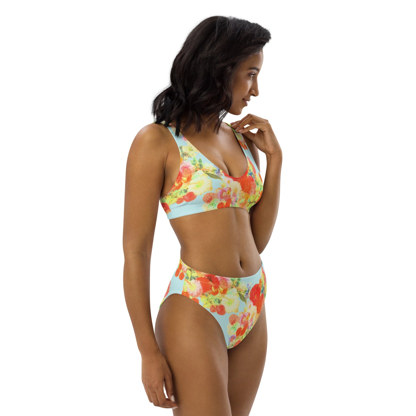 Wonder of Love Floral Print Recycled High-Waisted Bikini