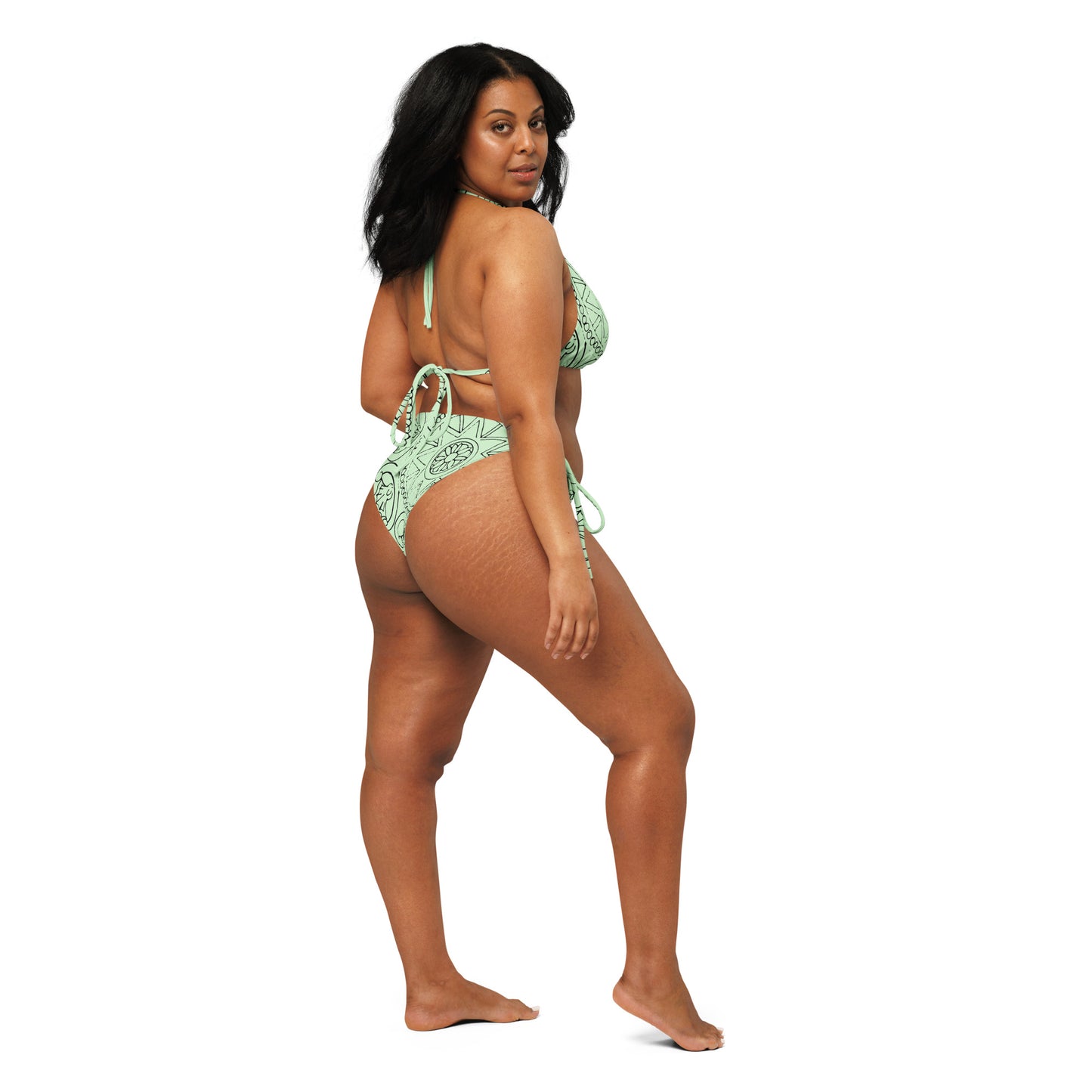 Medusa's Sea Medallion recycled mint green string bikini