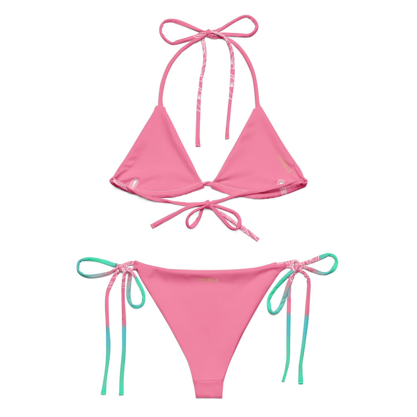 Blue Heart Eternal Love Snake recycled string pink mystical bikini
