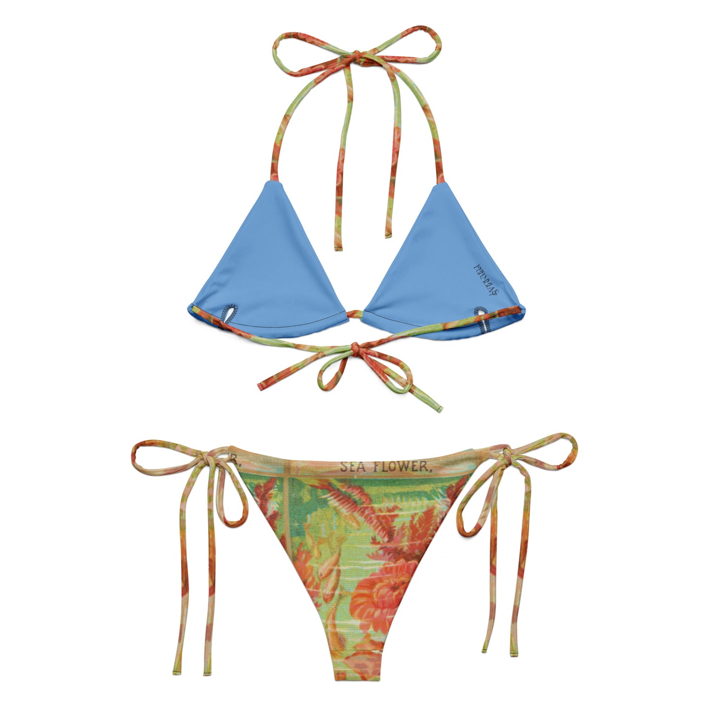Sea Flower Print Recycled String Bikini