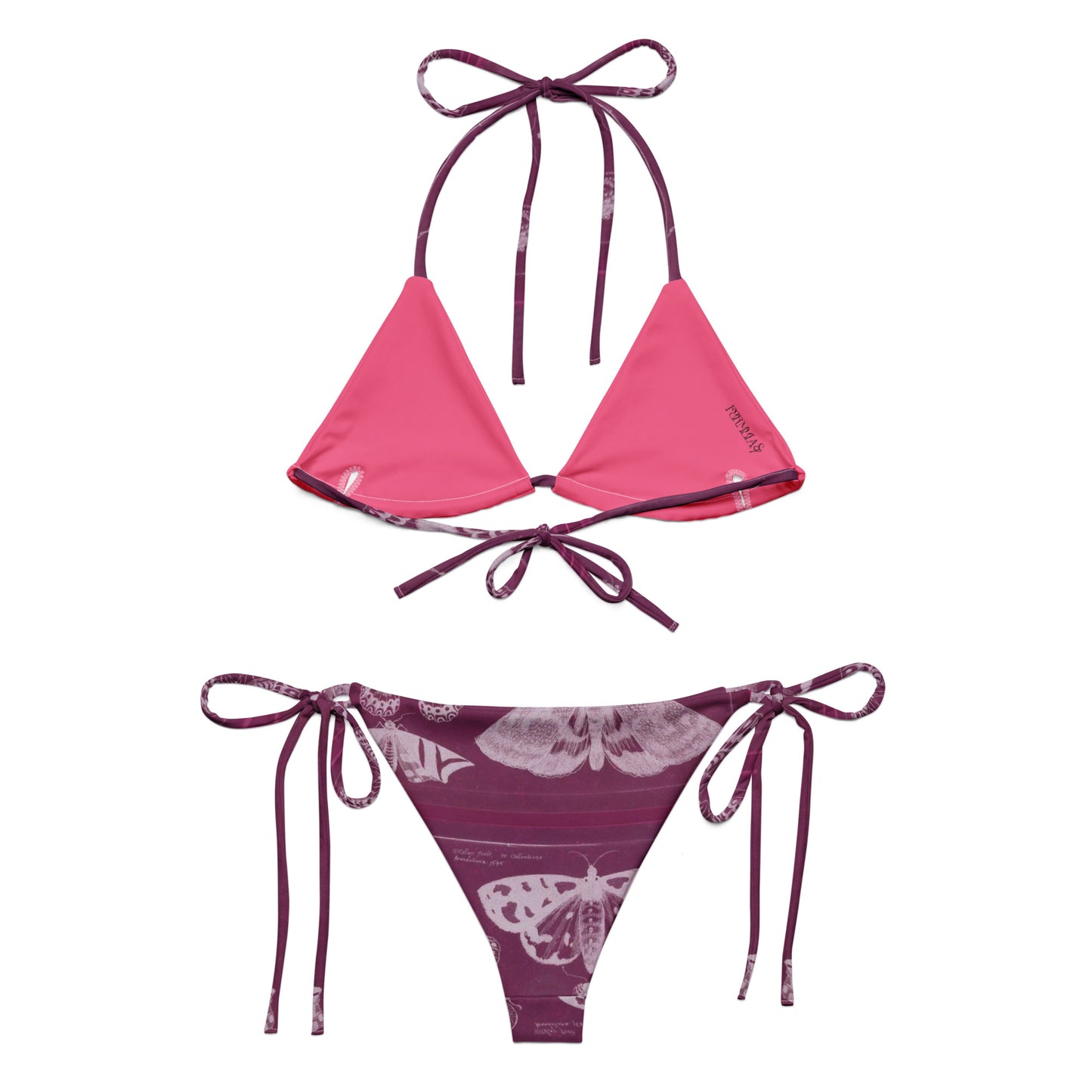 Butterflies & Bees Pink Print Recycled String Bikini