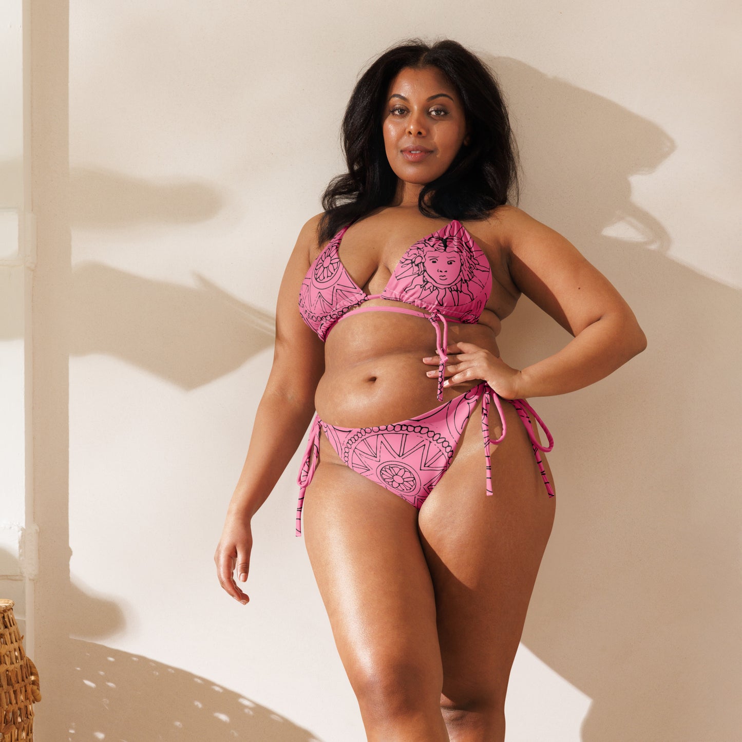 Medusa's Sea Medallion recycled pink string bikini