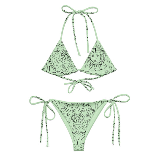 Medusa's Sea Medallion recycled mint green string bikini